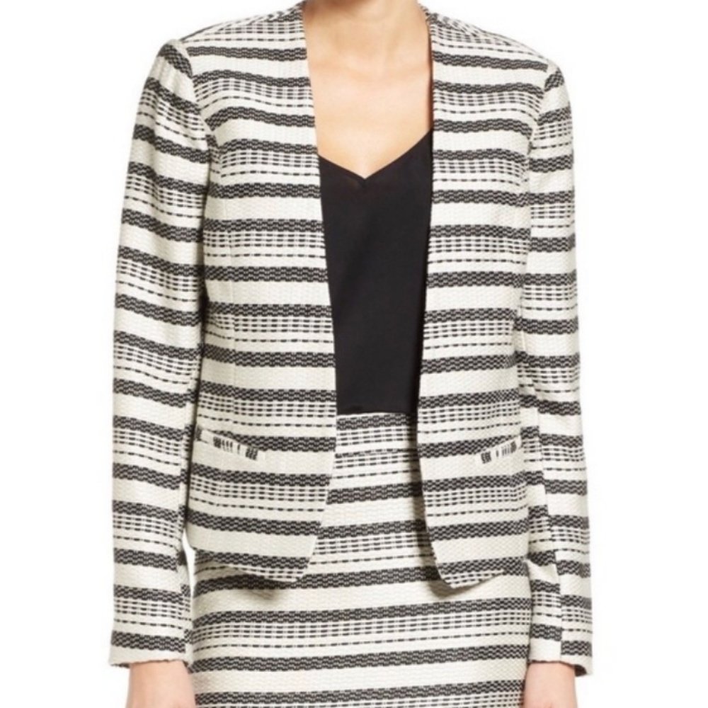 Halogen Tweed Open Front Blazer